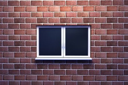 Window on a brick wall in 3dの写真素材