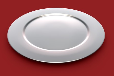Illustration of a Silver plateの写真素材