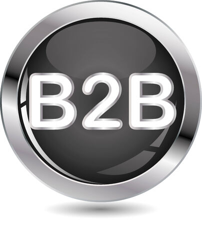 B2B sign button on white backgroundのイラスト素材