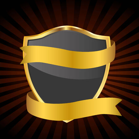 Illustration of a gold shieldのイラスト素材