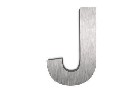 Brushed metal letter Jの写真素材