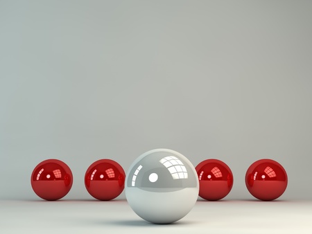 3d abstract sphere background with a white sphere on frontの写真素材