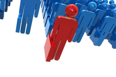 3D render of a business characters with a red character on frontの写真素材