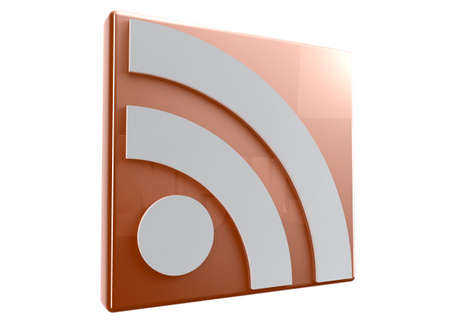 3d rss feed on white background