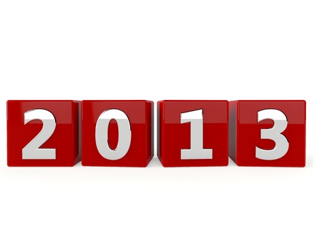 Happy New Year 2013 on white backgroundの写真素材