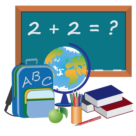 Image of objects for education in school on the white background.のイラスト素材