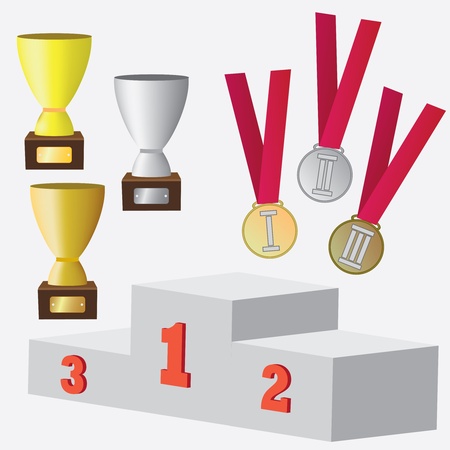 Set of awards and prizes for sport competitions.のイラスト素材