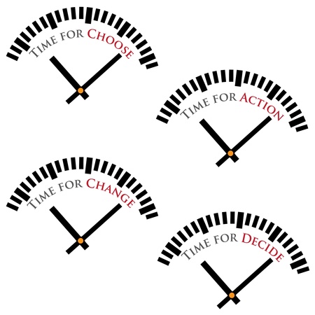 Parts of watches with labels inducing for action.のイラスト素材