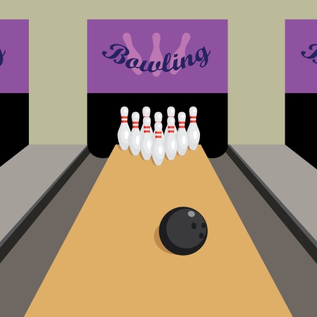 Image of place for play bowling game.のイラスト素材