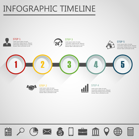Infographic design template and marketing icons, Business concept with 5 options.のイラスト素材