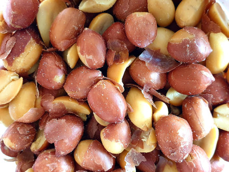 Roasted and salted peanuts cloesup backgroundの素材