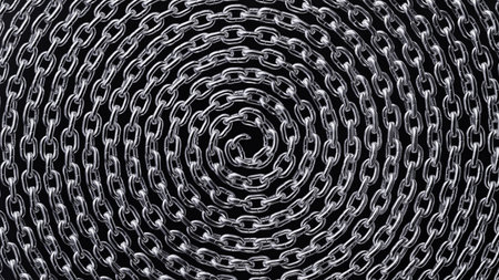 3d rendering, abstract background of chain twisted in helixの写真素材