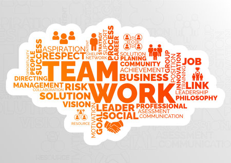 Teamwork word cloud, business concept background. Vector Illustration.のイラスト素材