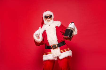 Christmas are coming! Real Santa Claus celebrating.の写真素材