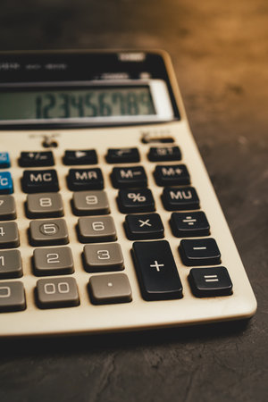 close up shot of a calculator