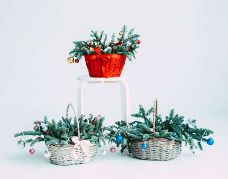 Decored basket by nobilis treeの写真素材