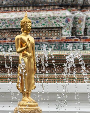 Golden Buddha Image in Fountain, Thailandの写真素材
