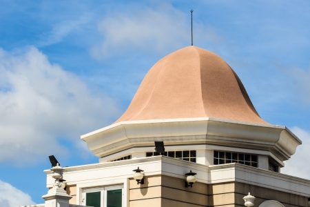 Top of Building showing Dome against Sunshineのeditorial素材