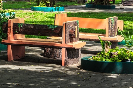 Backyard Patio Bench in Garden