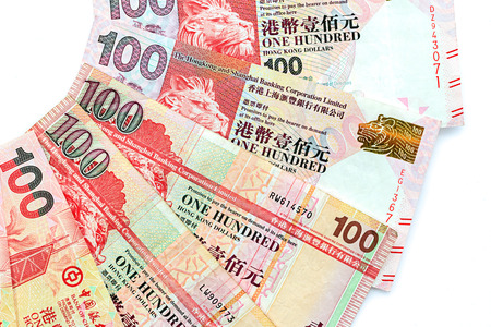 One Hundred Hong Kong Dollars, Closeup on white background