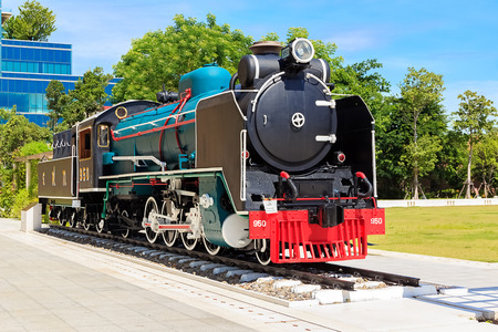 Mikado Steam Locomotive, 2-8-2 Wheel type in Siriraj Museum, Bangkok, Thailand.