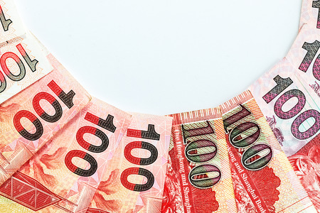 One Hundred Hong Kong Dollars, Closeupの写真素材