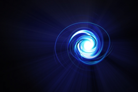 Science fiction abstract vortex background, blue and blackの写真素材