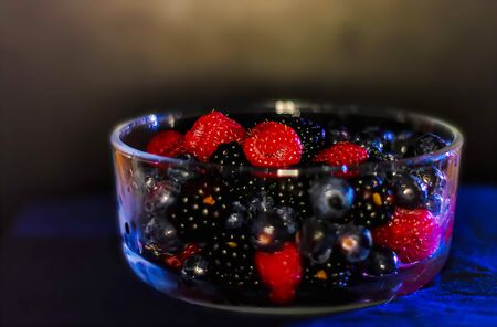 Raspberry berries currant and blackberriesの写真素材
