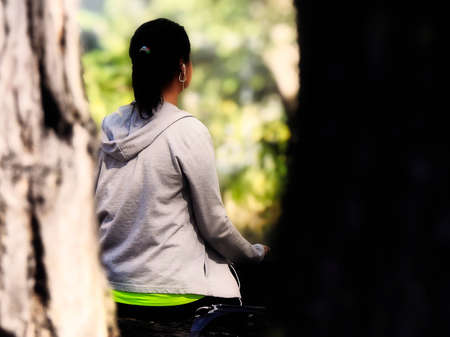 A person in the park on a summer day