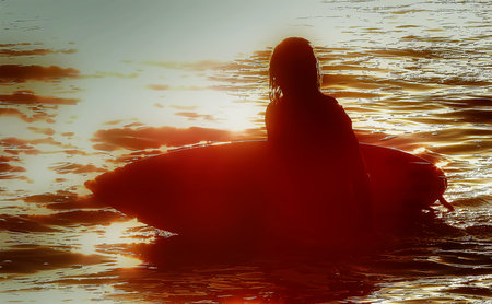 Surfers on the Portuguese Atlantic coast