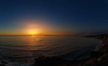 Seascape at sunset on the Atlantic coastの写真素材