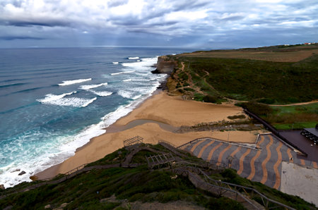 Seascape on the Portuguese Atlantic coast before the stormの写真素材