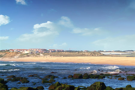 Seascape on the Portuguese shore of the Atlanticの写真素材