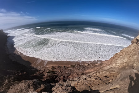 Panoramic view of the Atlantic Ocean.