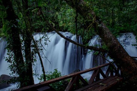 Beauty  waterfall among the forest in Laos