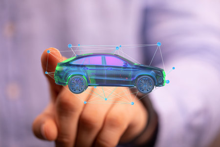 Interactive 3D Model of a Modern Luxury Carの写真素材