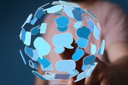 Global Communication Network: Connecting People Through Digital Conversationsの写真素材