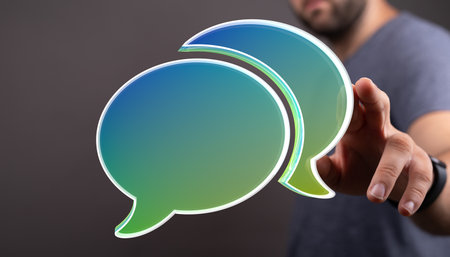 Communication: Digital Speech Bubbles Conceptの写真素材