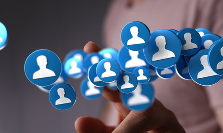 Global Network of People Connecting Onlineの写真素材