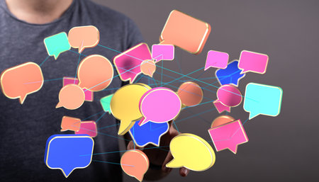 Colorful Speech Bubbles Network Conceptの写真素材