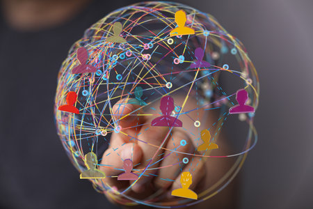 Global Network: Connecting People Worldwideの写真素材