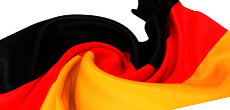 German Flag Draped Fabric Texture Backgroundの写真素材