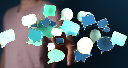 Connecting People Through Online Communicationの写真素材