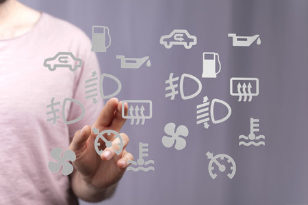 Understanding Car Dashboard Warning Lights & Symbolsの写真素材