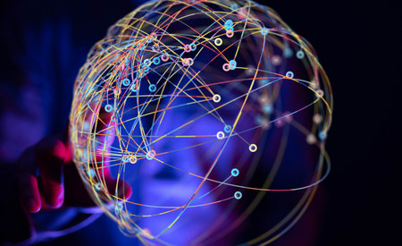 Global Network Connection: Abstract Sphere of Intertwined Lines
