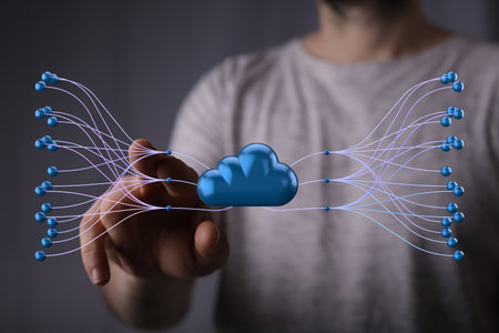 Cloud Computing Network: Data Connections and Sharingの写真素材