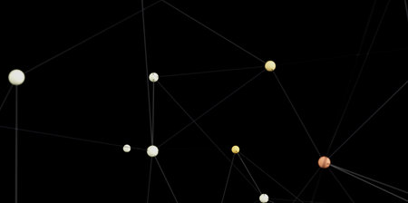 Abstract Network Connection Dots Linesの写真素材