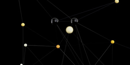 Abstract Network Connection Concept with Spheresの写真素材