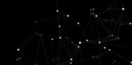 Abstract Network Connection Dots Linesの写真素材