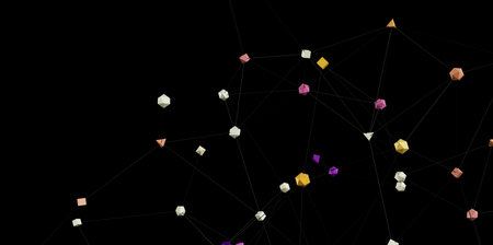 Abstract Network Connection Polygonal Nodes